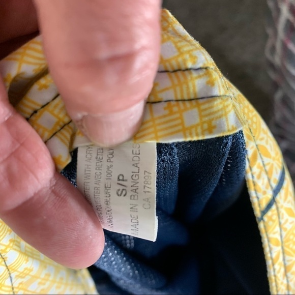 old Navy Swim Surf Board Cargo Style Shorts Hawaiian Vibes Navy Blue Yellow - Picture 8 of 10